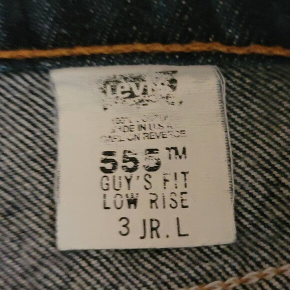 Vintage Levis Womens 555 Low Rise Guy's Fit Blue USA 90s Size 3 Jr - Picture 12 of 14